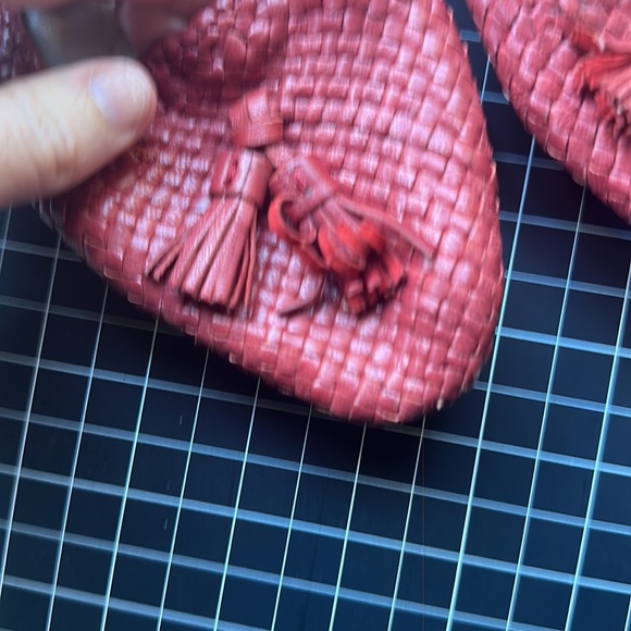 JCrew Woven Red Loafers Moccasins - Picture 2 of 4